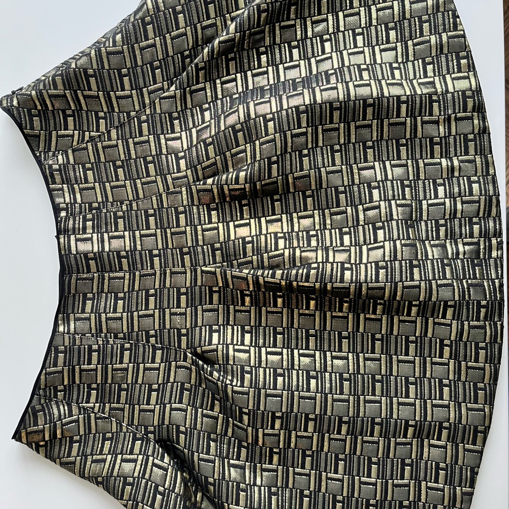 Kate Spade Black and Gold A-Line Skirt